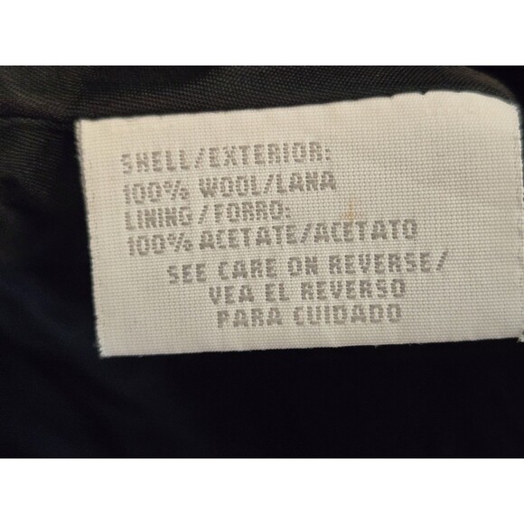 Liz Claiborne Coat Womens 14 Black Long Winter 100% Wool Old Money Quiet Luxury - Picture 9 of 9